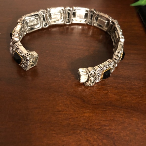 Silver & Gold Tone mix metal cable link bracelet - Picture 5 of 6